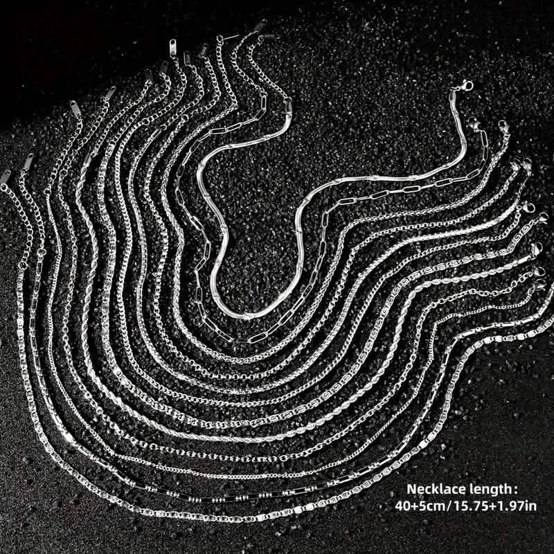 12-Pieces: Stainless Steel Clavicle Necklace Set Necklaces - DailySale