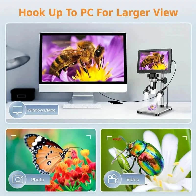 12MP Ultra-Precise Focusing Soldering Microscope Cameras & Drones - DailySale