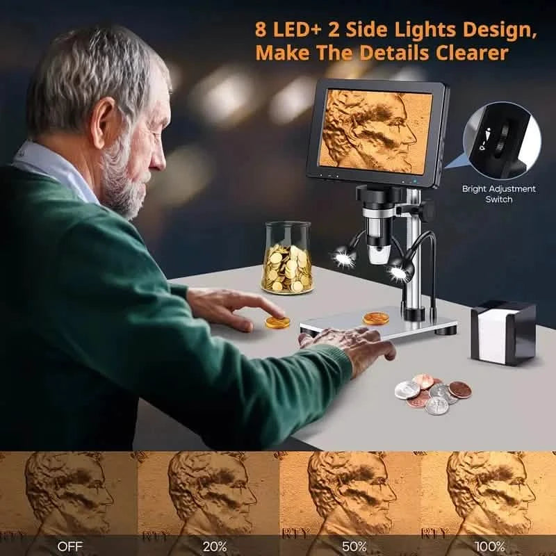 12MP Ultra-Precise Focusing Soldering Microscope Cameras & Drones - DailySale