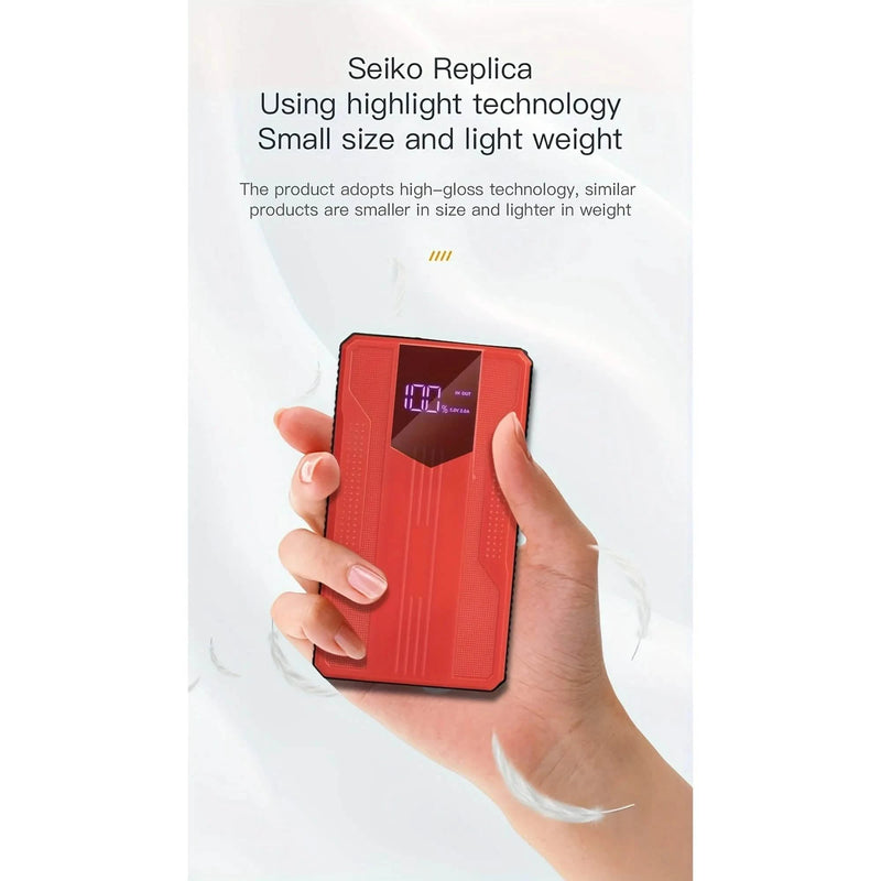12V Ultra-Portable Car Battery Jump Starter with Advanced Smart Clip & Intuitive LCD Display - High-Voltage Power Bank for Rapid On-The-Go Charging Automotive - DailySale