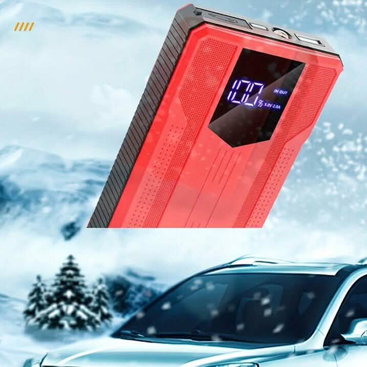 12V Ultra-Portable Car Battery Jump Starter with Advanced Smart Clip & Intuitive LCD Display - High-Voltage Power Bank for Rapid On-The-Go Charging Automotive - DailySale