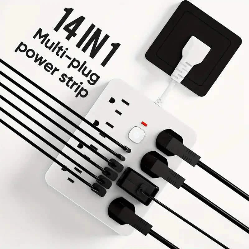 14-in-1 Power Strip With 4 USB Outlets, 2 Type-C Outlet and 8 AC Socket Outlets Batteries & Power Accessories - DailySale