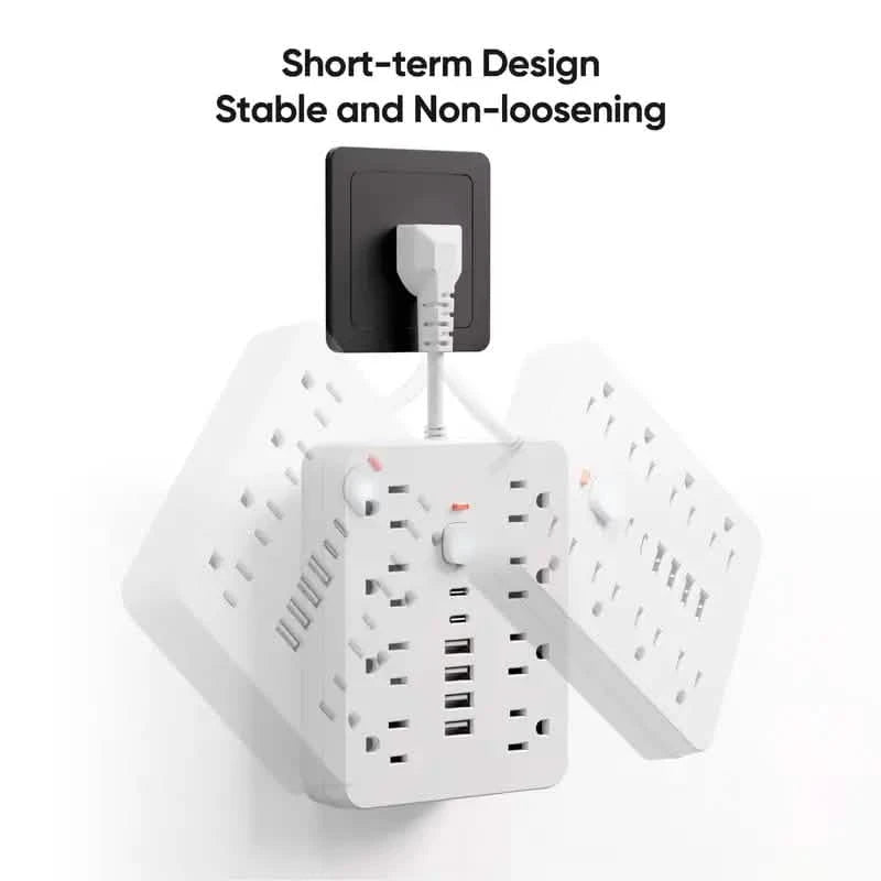 14-in-1 Power Strip With 4 USB Outlets, 2 Type-C Outlet and 8 AC Socket Outlets Batteries & Power Accessories - DailySale