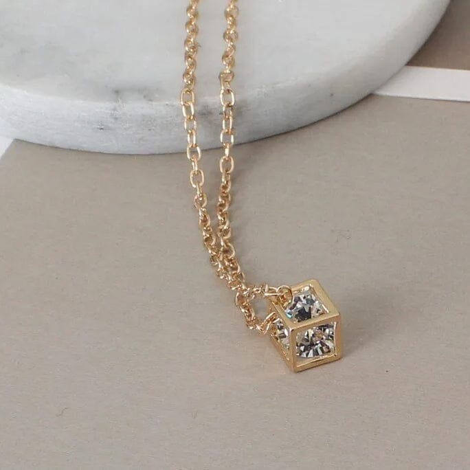 Gold 14k Plated selling 3pc CZ Diamond Necklace Set