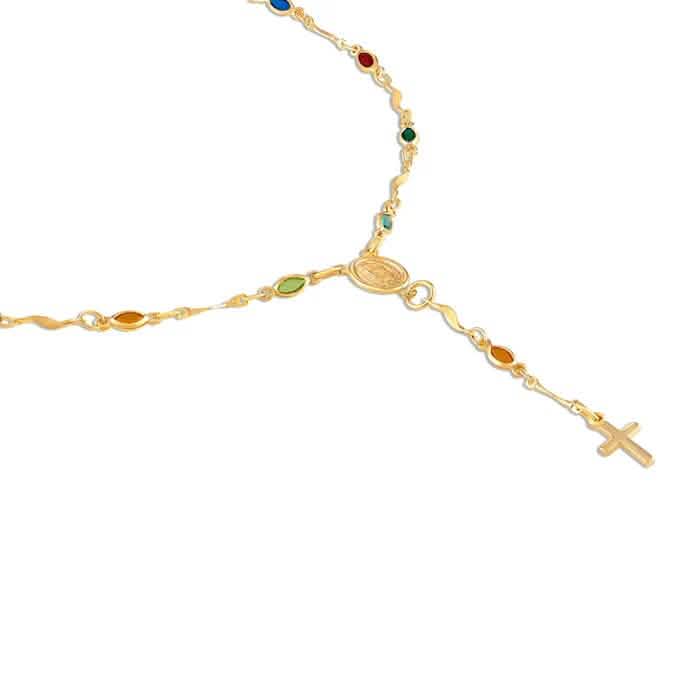 14K Gold Multicolor Virgin Mary Necklace Necklaces - DailySale