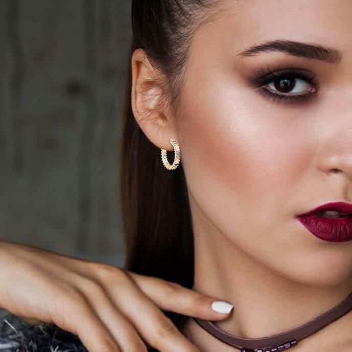 14K Gold Plated Cubic Zirconia Multicolor Rainbow Round Hoop Stud Earrings Earrings - DailySale