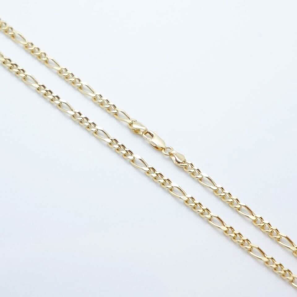 14K Solid Yellow Gold 4mm Figaro Link Chain Necklace Necklaces 16" - DailySale