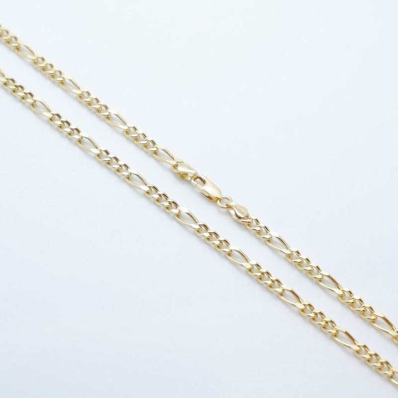 14K Solid Yellow Gold 4mm Figaro Link Chain Necklace Necklaces 16" - DailySale