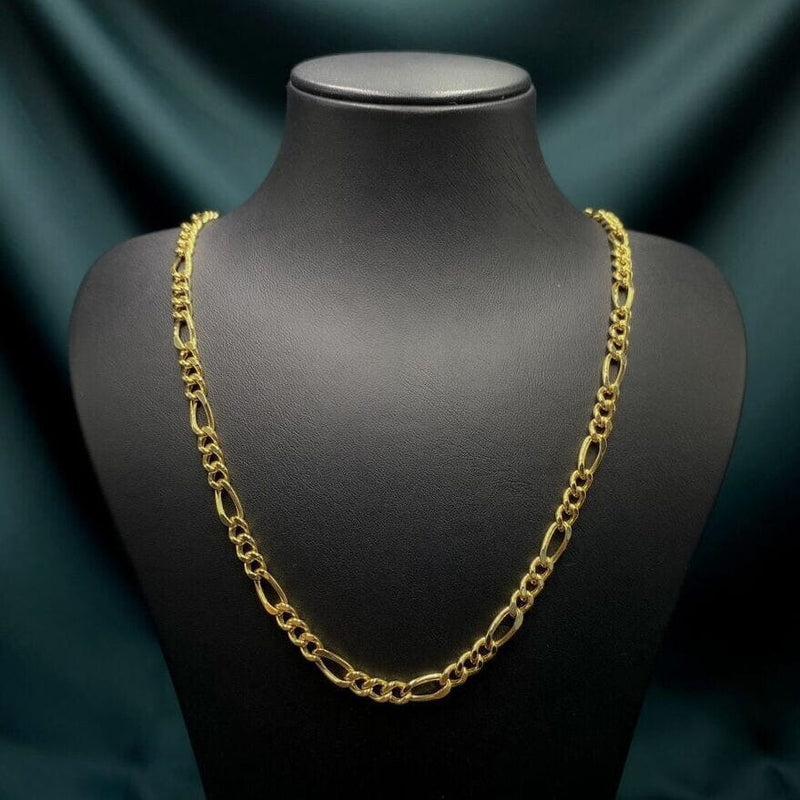14K Solid Yellow Gold 4mm Figaro Link Chain Necklace Necklaces - DailySale