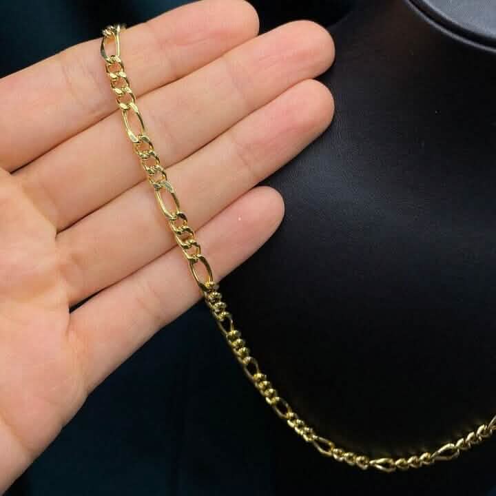 14K Solid Yellow Gold 4mm Figaro Link Chain Necklace Necklaces - DailySale