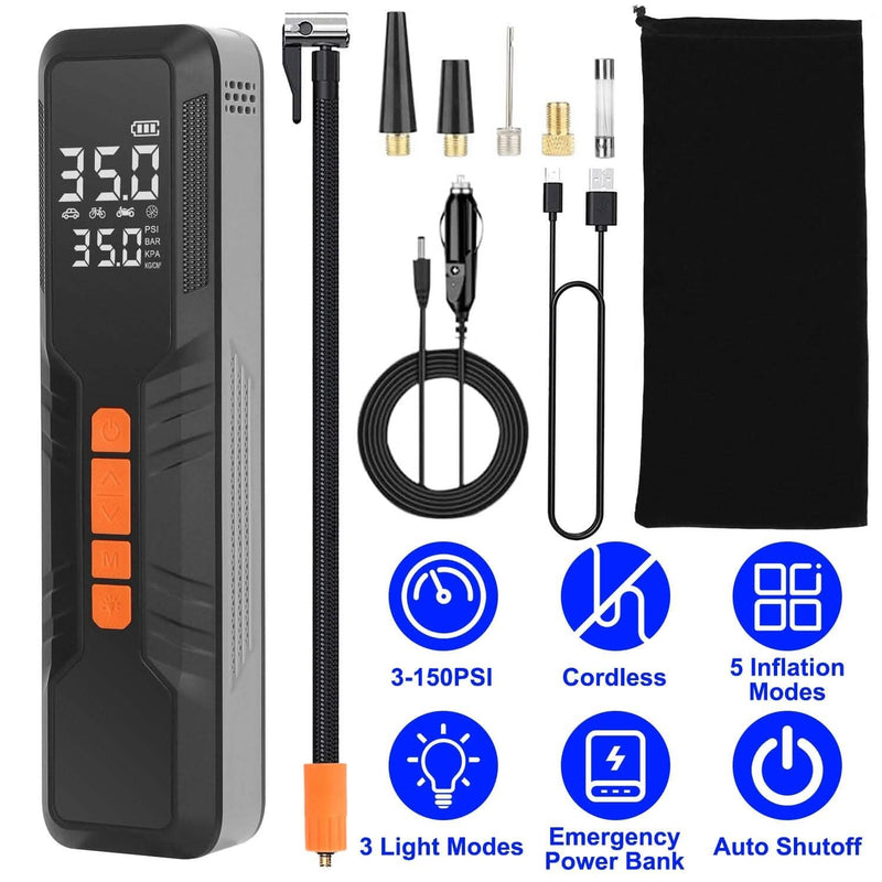 150 PSI Portable Tire Inflator Cordless Digital Air Compressor Automotive - DailySale
