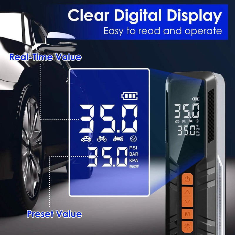 150 PSI Portable Tire Inflator Cordless Digital Air Compressor Automotive - DailySale