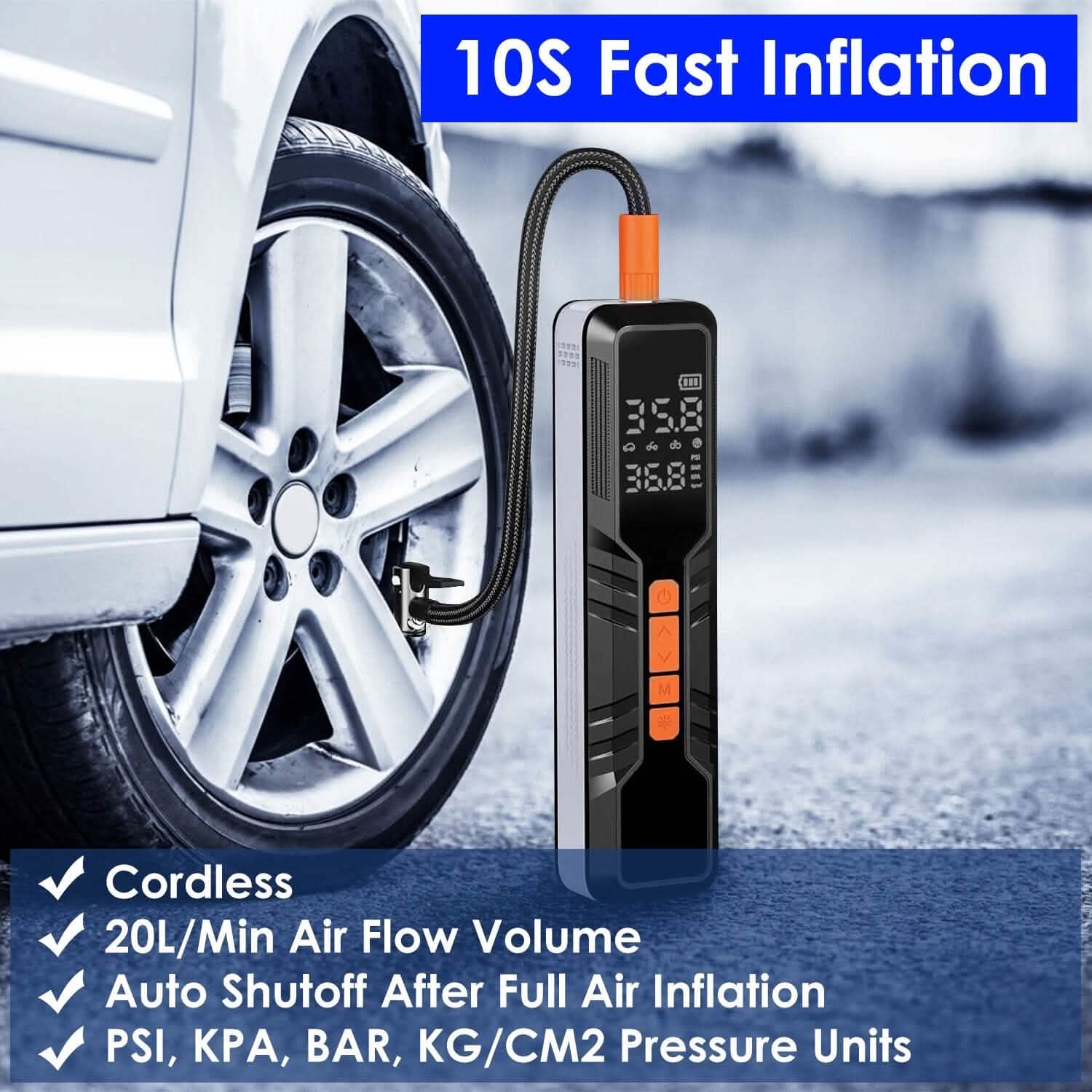 150 PSI Portable Tire Inflator Cordless Digital Air Compressor Automotive - DailySale