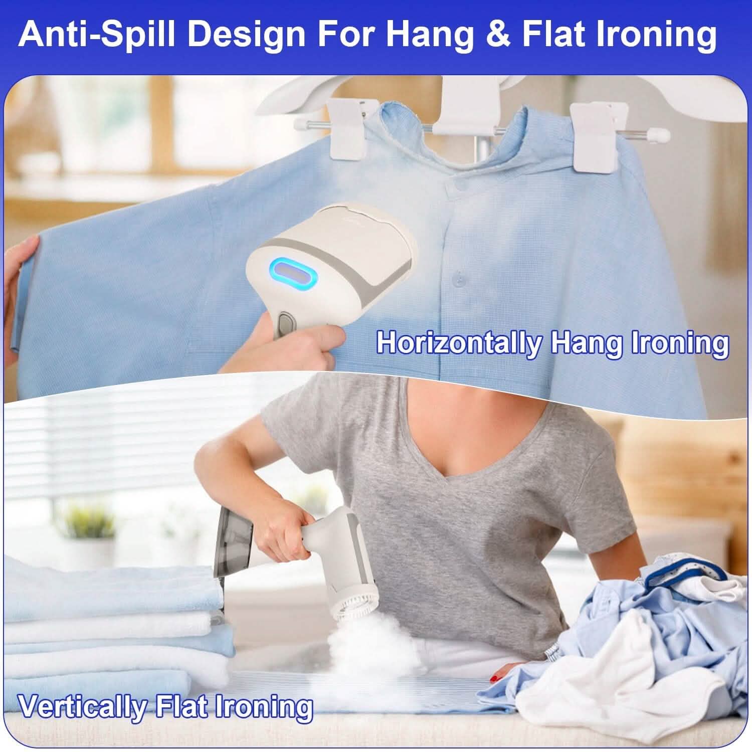 1500W Garment Steamer Portable Handheld Fabric Steamer with Lint Brush Removable 350ml Water Tank Household Appliances - DailySale