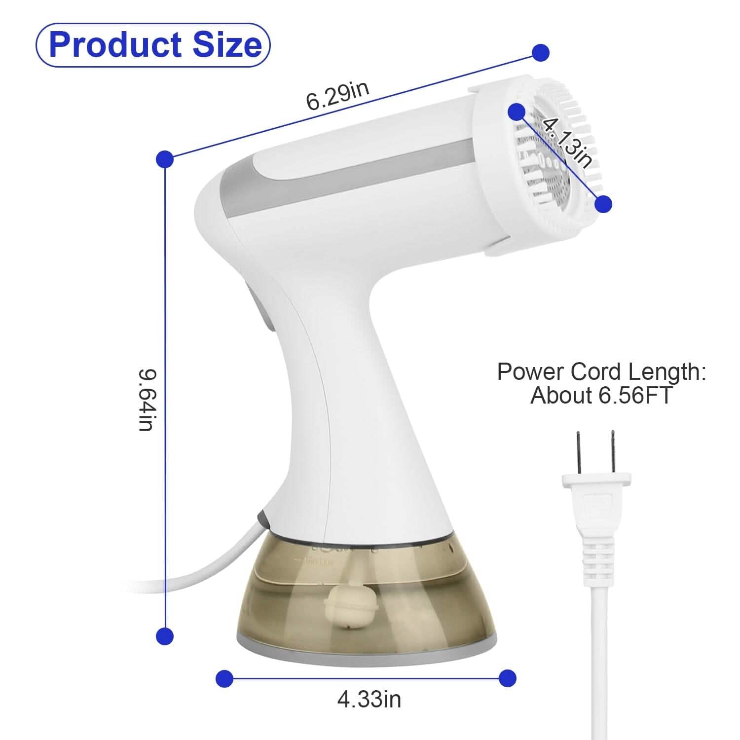 1500W Garment Steamer Portable Handheld Fabric Steamer with Lint Brush Removable 350ml Water Tank Household Appliances - DailySale