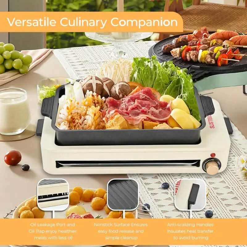 1500W Smokeless Electric Indoor Grill with Removable Non-Stick Plate Kitchen Appliances - DailySale