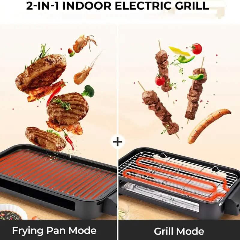 1500W Smokeless Electric Indoor Grill with Removable Non-Stick Plate Kitchen Appliances - DailySale