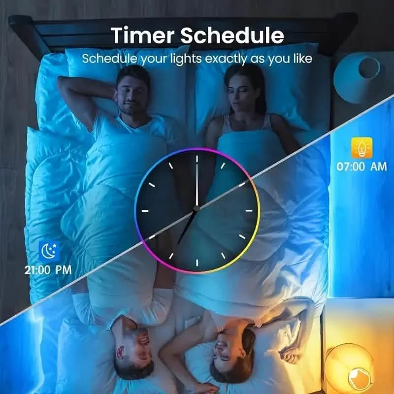 150FT Smart Led RGB LED Lights Music Sync Color Changing Light with App Indoor Lighting - DailySale