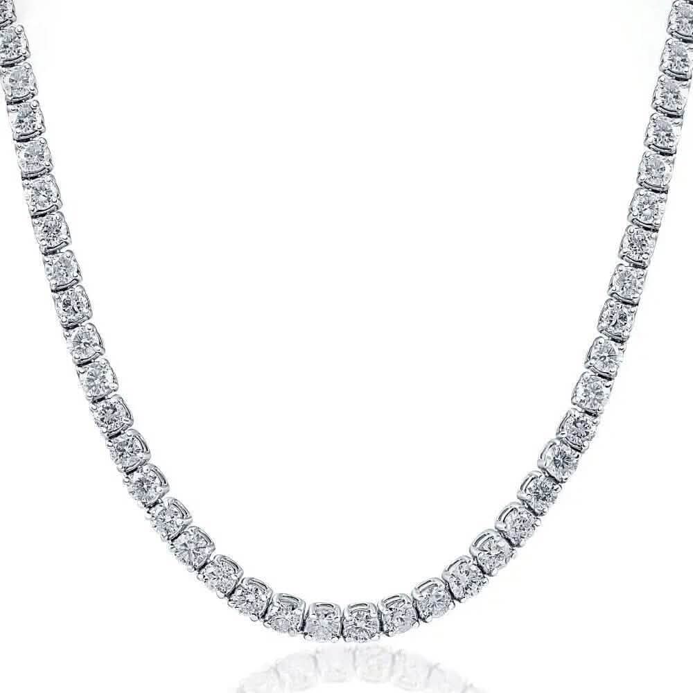 16" 20Ct Diamond Tennis Necklace 14k White Gold Lab Grown Necklaces - DailySale