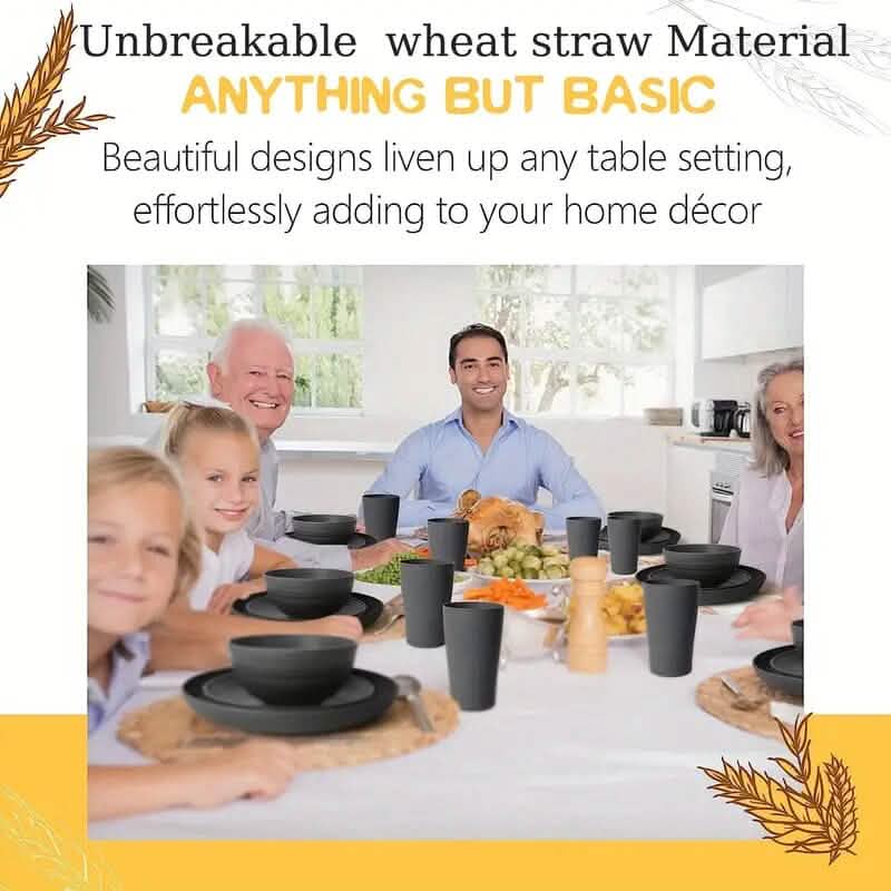 16-Piece: Durable Wheat Straw Dinnerware Set Kitchen Tools & Gadgets - DailySale