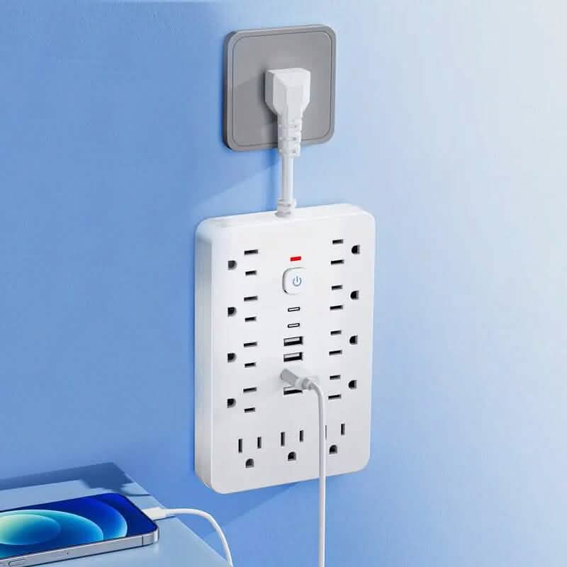 17-in-1 Power Strip with Overload Protection Batteries & Power Accessories White - DailySale