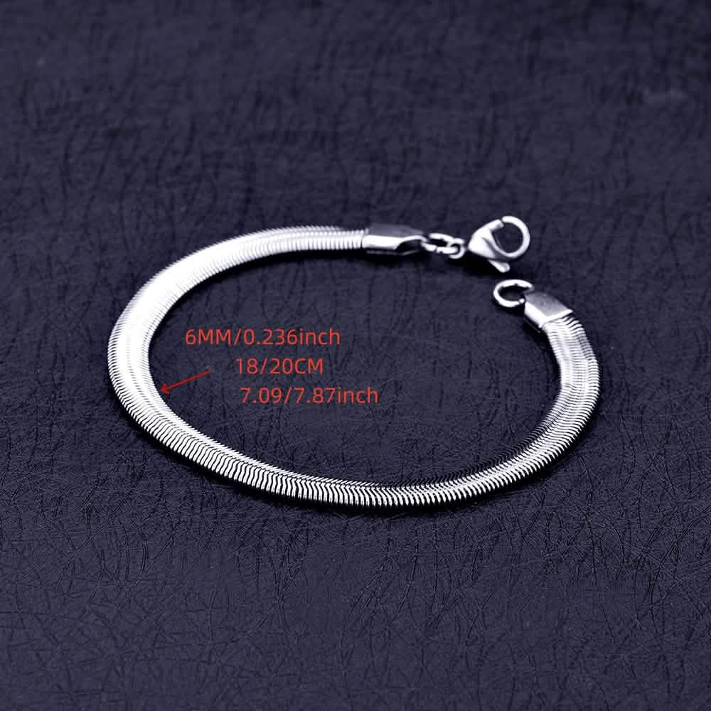 6mm Stainless Steel Snake Chain Bracelet – Unisex