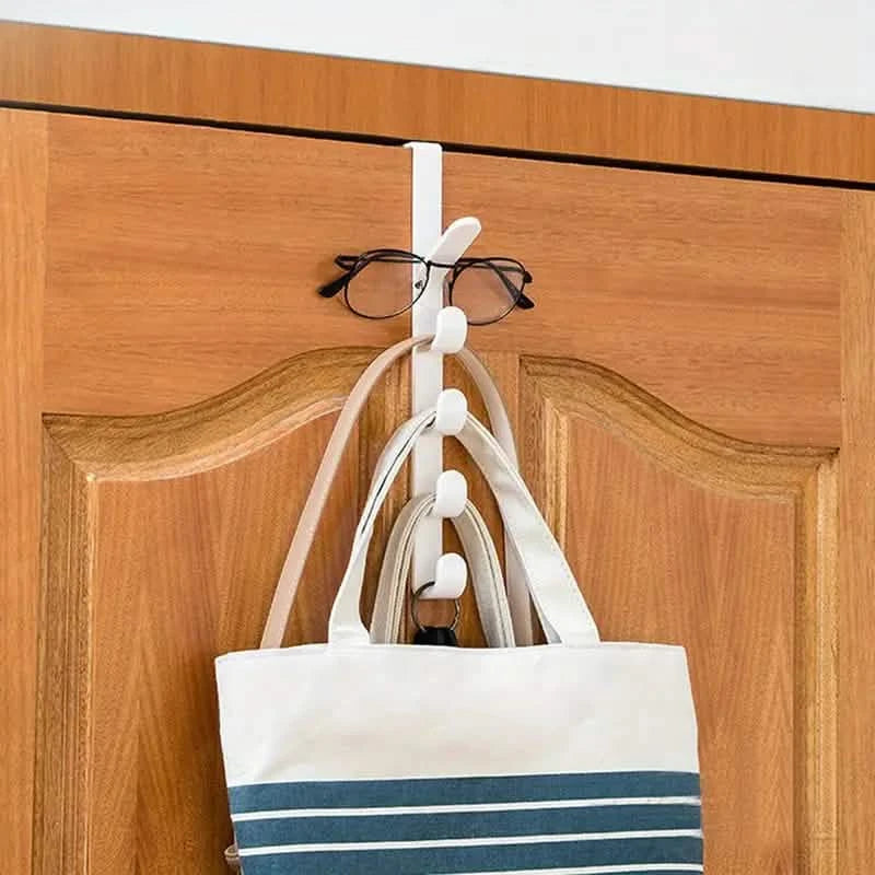 4-Hook Over-the-Door Adjustable Clothing & Bag Organizer