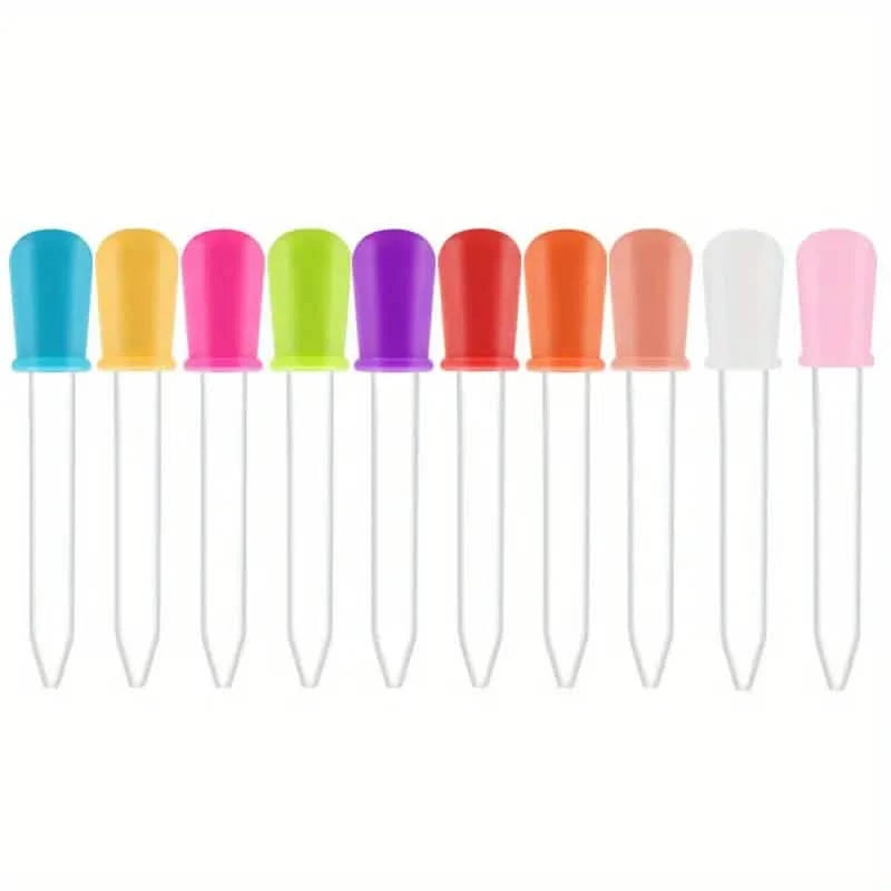 10-Pack Colorful Silicone Eye Droppers – Crafts, Gummy Making, Candy Molds