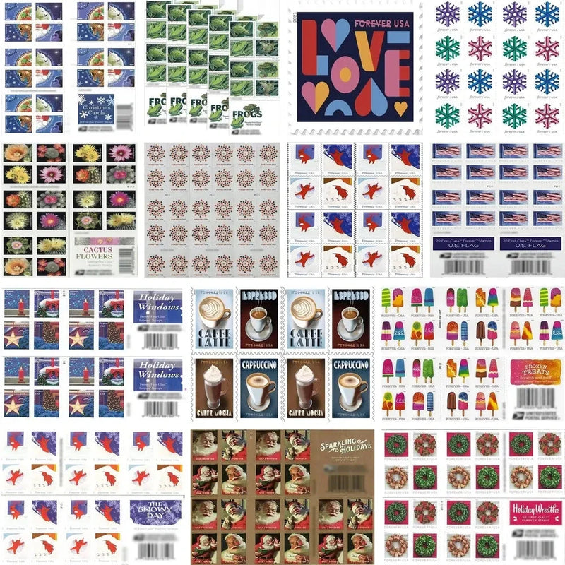 100-Pack: Mystery Forever Postage Stamps