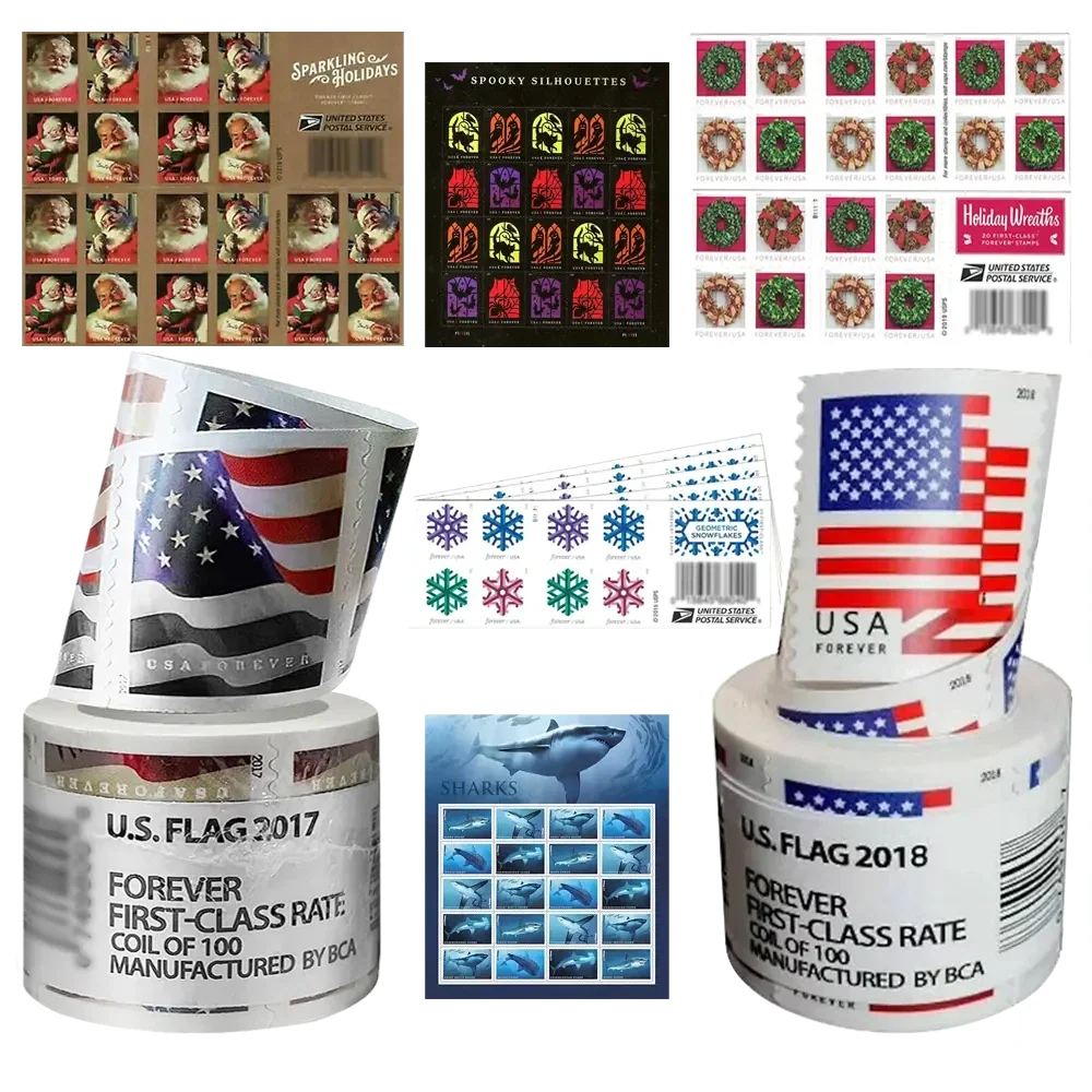 100-Pack: Mystery Forever Postage Stamps