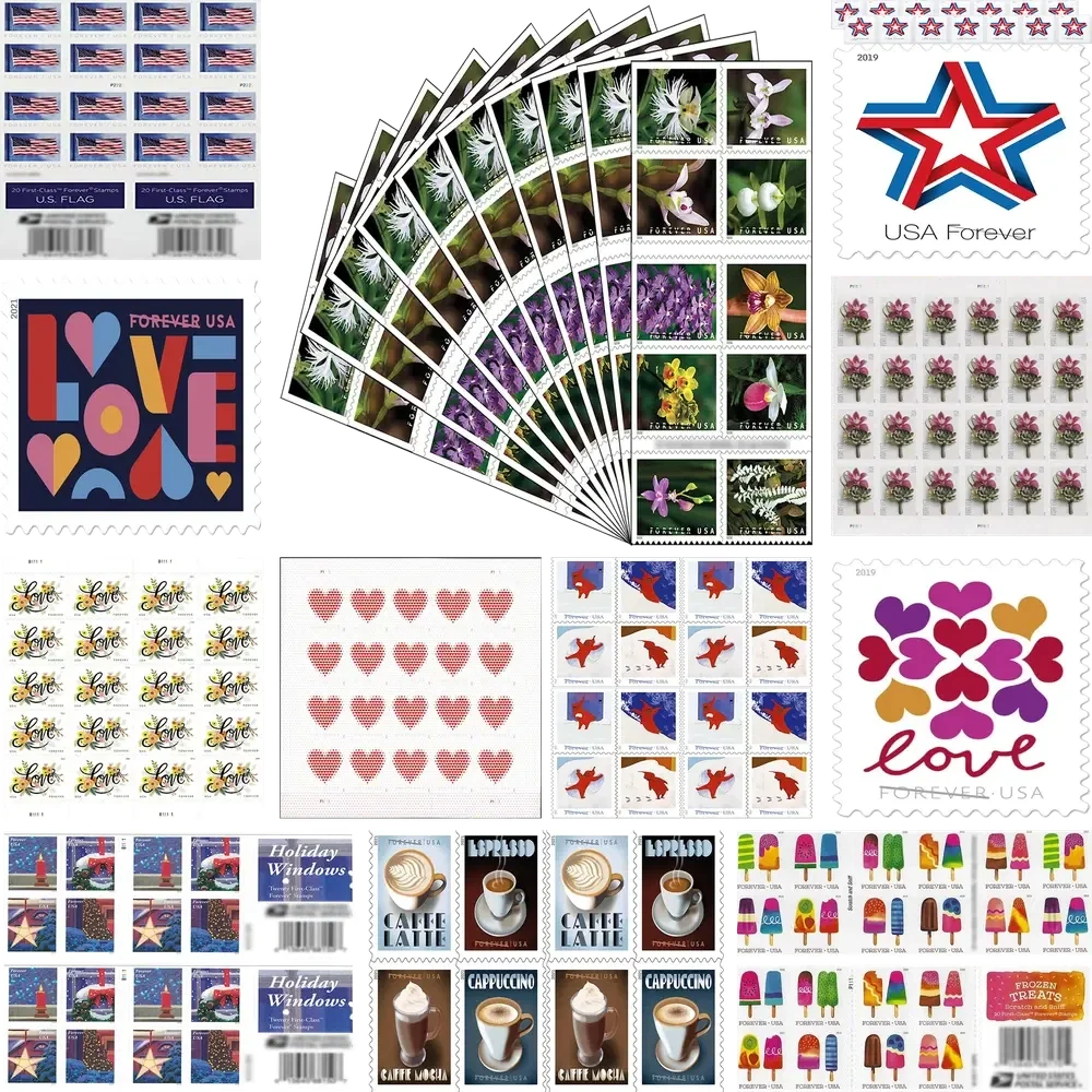 100-Pack: Mystery Forever Postage Stamps