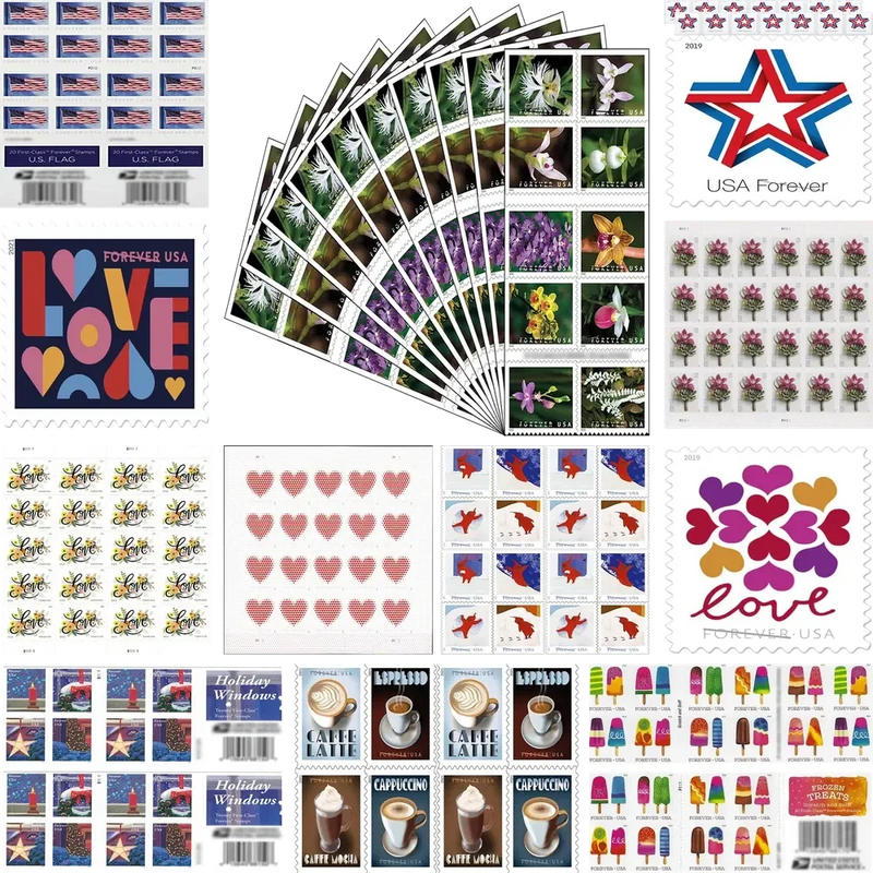100-Pack: Mystery Forever Postage Stamps