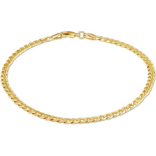 18K Gold Curb Cuban Link Chain Bracelet 8" Bracelets - DailySale