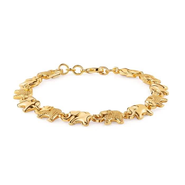 18K Gold Elephant Bracelet For Women 8" Bracelets - DailySale