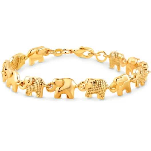 18K Gold Elephant Bracelet For Women 8" Bracelets - DailySale