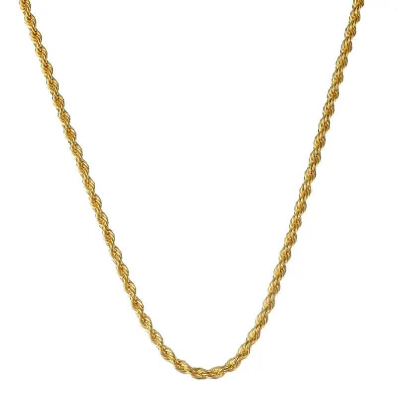 18K Gold European Classic Twist Necklace + Bracelet Necklaces - DailySale