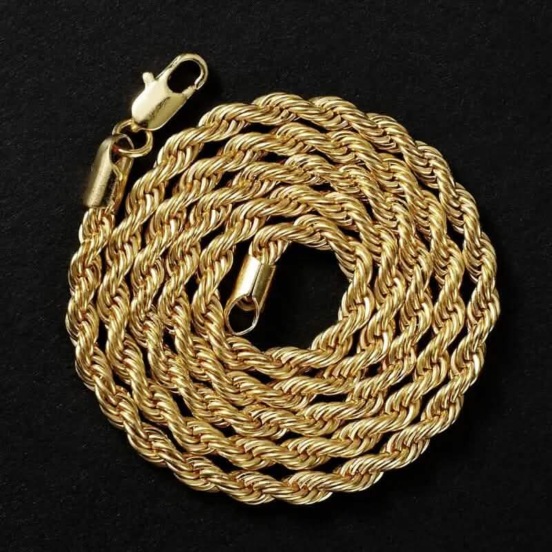 18K Gold European Classic Twist Necklace + Bracelet Necklaces - DailySale