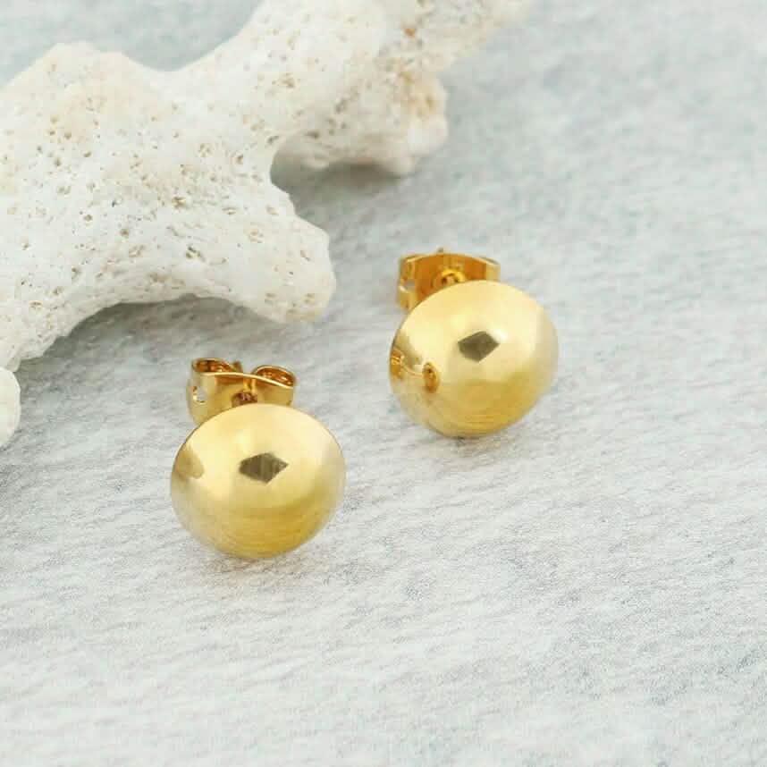 18K Gold Half Ball Stud Earrings Earrings - DailySale
