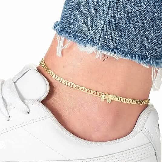 18K Gold Plated Flat Marina Elephant Anklet 10" Bracelets - DailySale