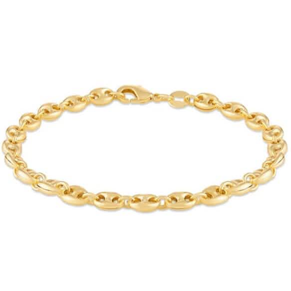 18K Gold Puff 8" Mariner Bracelet Bracelets - DailySale