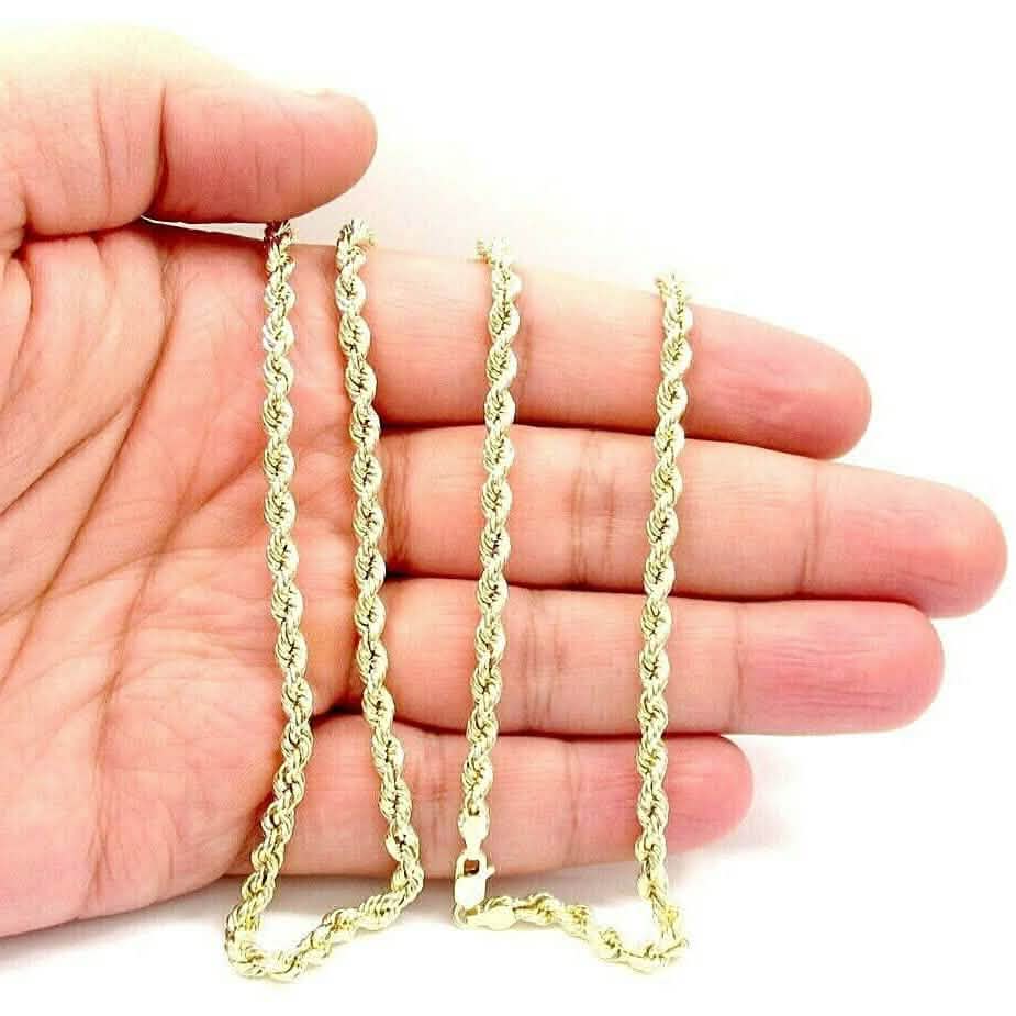 18K Solid Gold 3MM Rope Chain Necklace Necklaces - DailySale