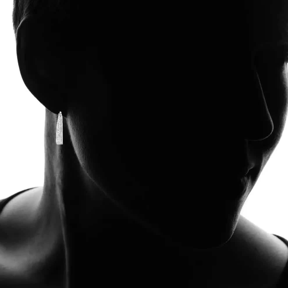 18K White Gold Inside Out Crystal Hoops Made With Crystals From Swarovski Earrings - DailySale