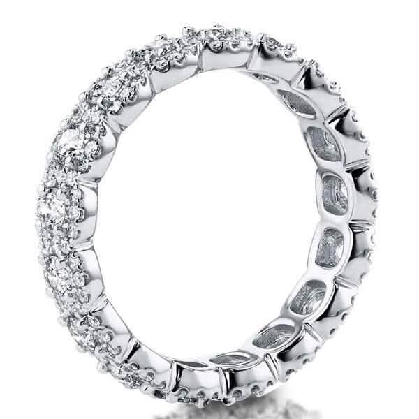 18kt White Gold Plated Simulated Diamond Eternity Band Ring Rings - DailySale