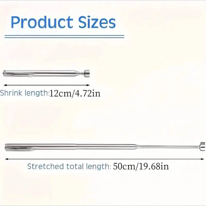 3-in-1 Telescopic Magnetic Grabber Tool – Stainless Steel, Non-Electric