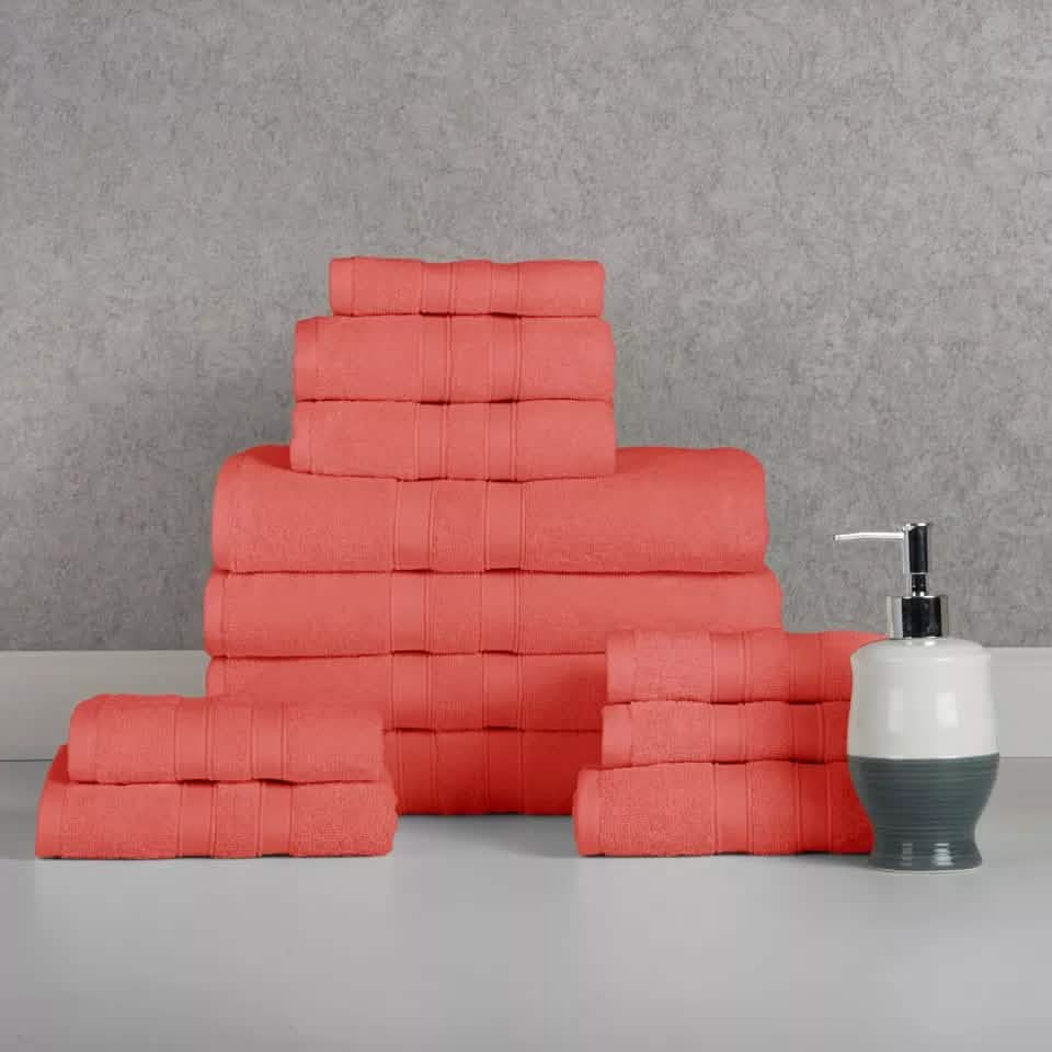 12-Piece: Bibb Home Egyptian Cotton Towel Set