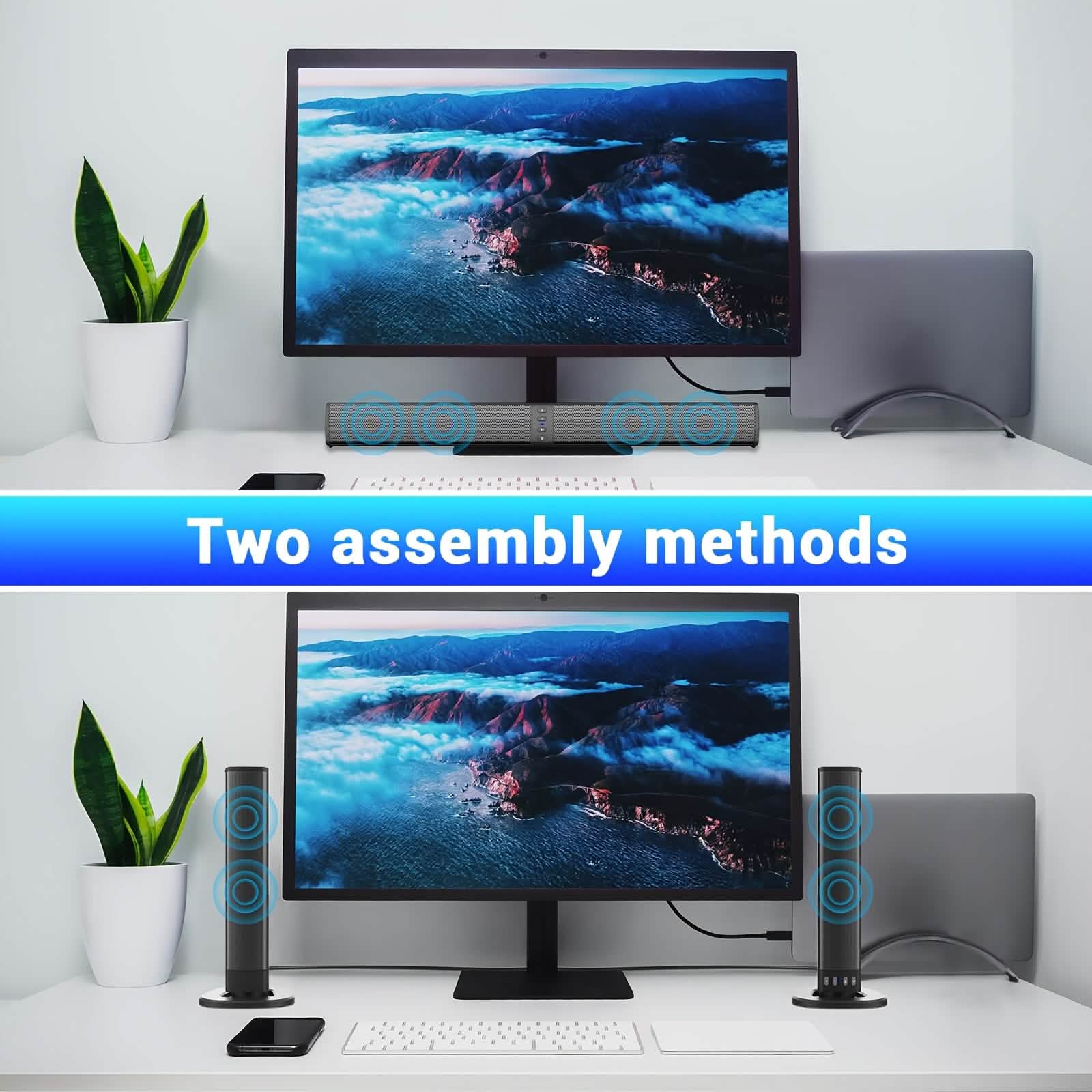 Wireless Soundbar for TV – 2-in-1 Detachable Bluetooth Speaker