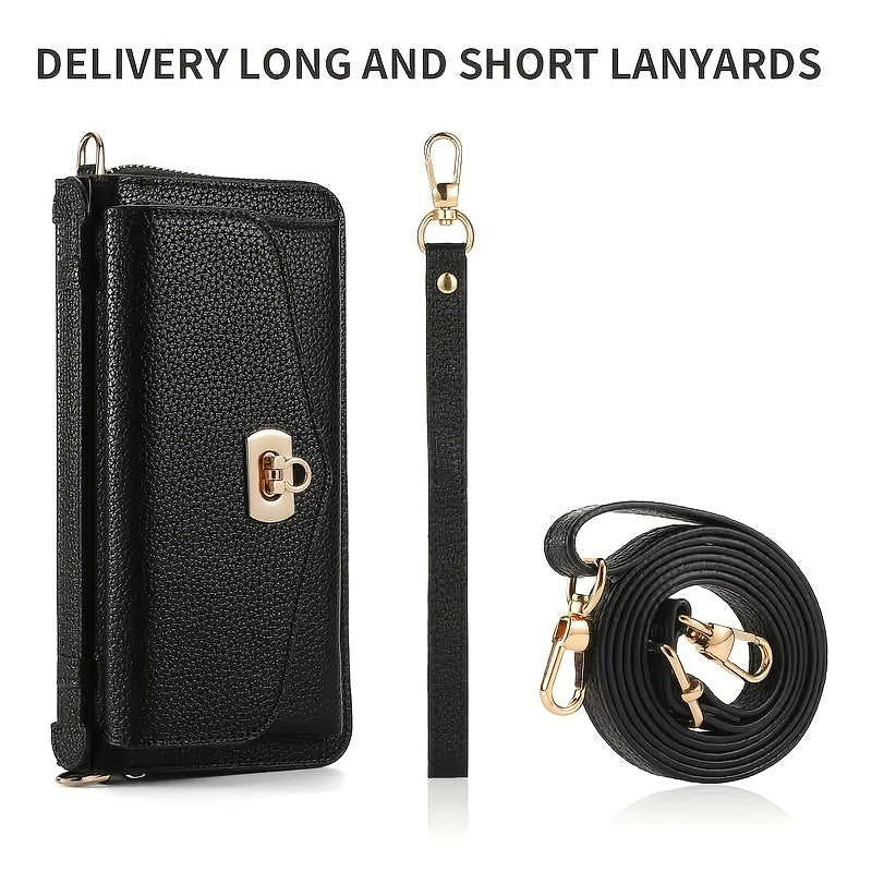Both straps included: short hand strap and long crossbody strap