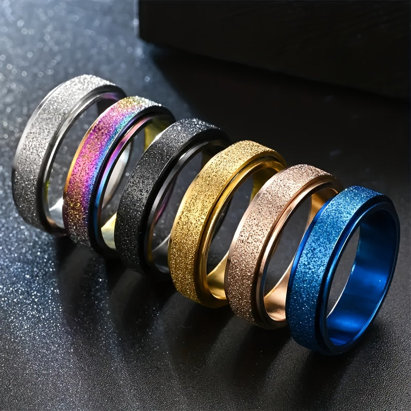 All six ring colors arranged on a dark surface
