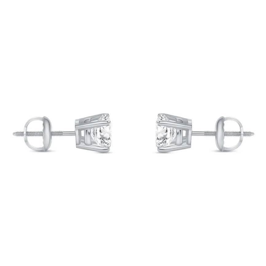2 Ct Round Lab Created Grown Diamond Earrings 950 Platinum E/VVS Basket Screw Earrings - DailySale