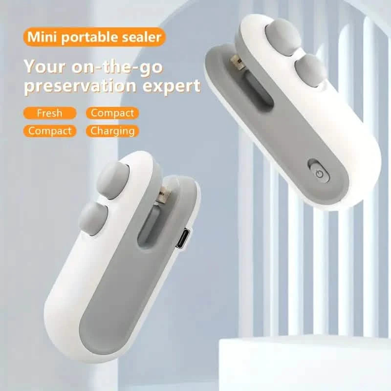 2-in-1 Mini Bag Sealer For Snacks, USB Rechargeable Plastic Heat Sealer With Cutter Kitchen Tools & Gadgets - DailySale